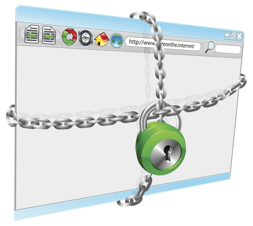 Lock and chain on browser