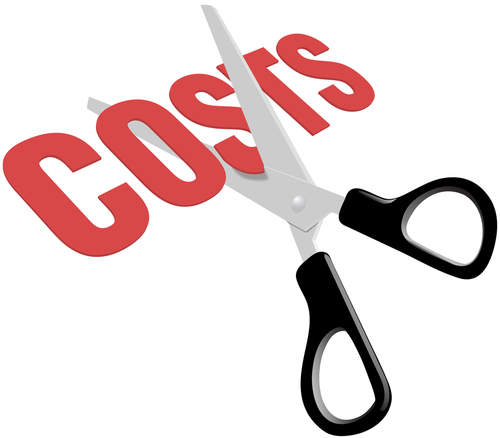 Scissors cutting 'Costs'