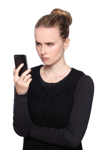 Frustrated smartphone user