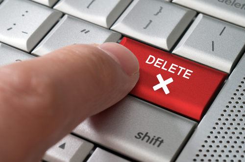 Pushing delete button