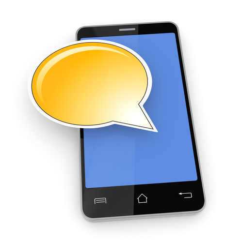 Text message bubble on smartphone