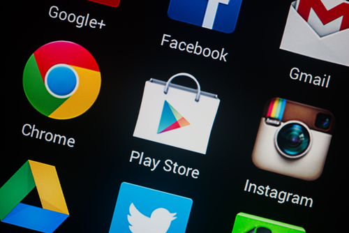Play Store icon on smartphone
