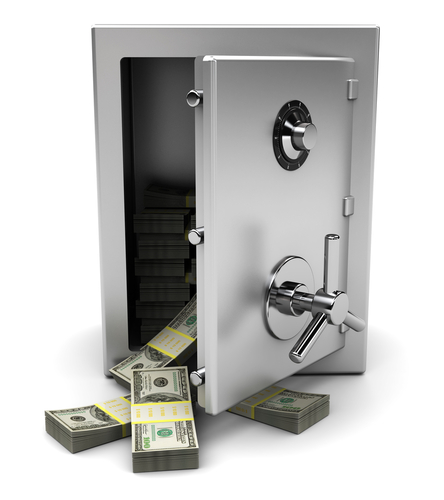 Safe with money