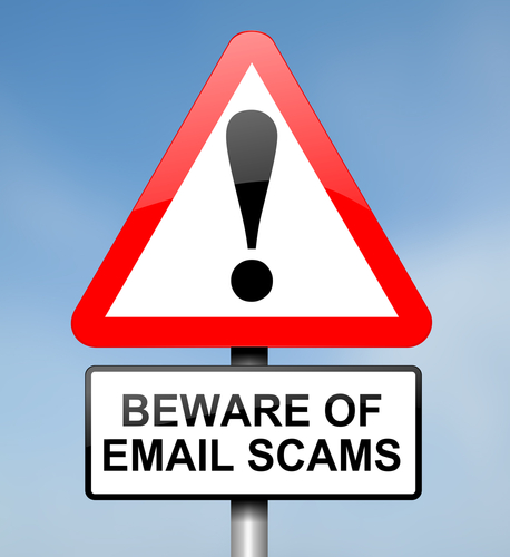 Email scam sign