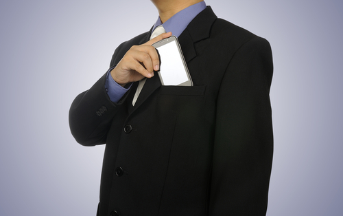 Businessman with iPhone