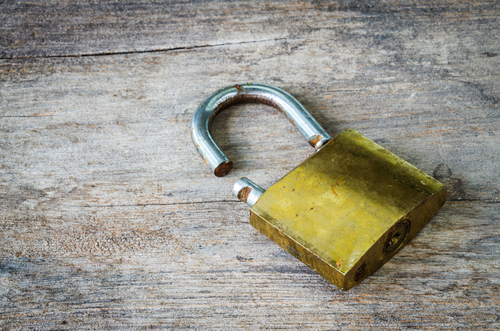 Broken padlock