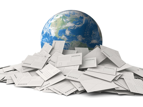 Globe covered in spam