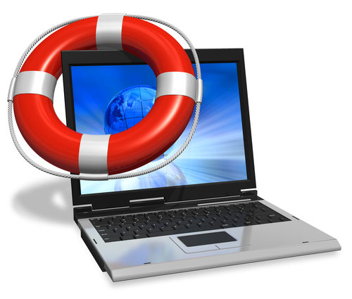 Computer with life preserver